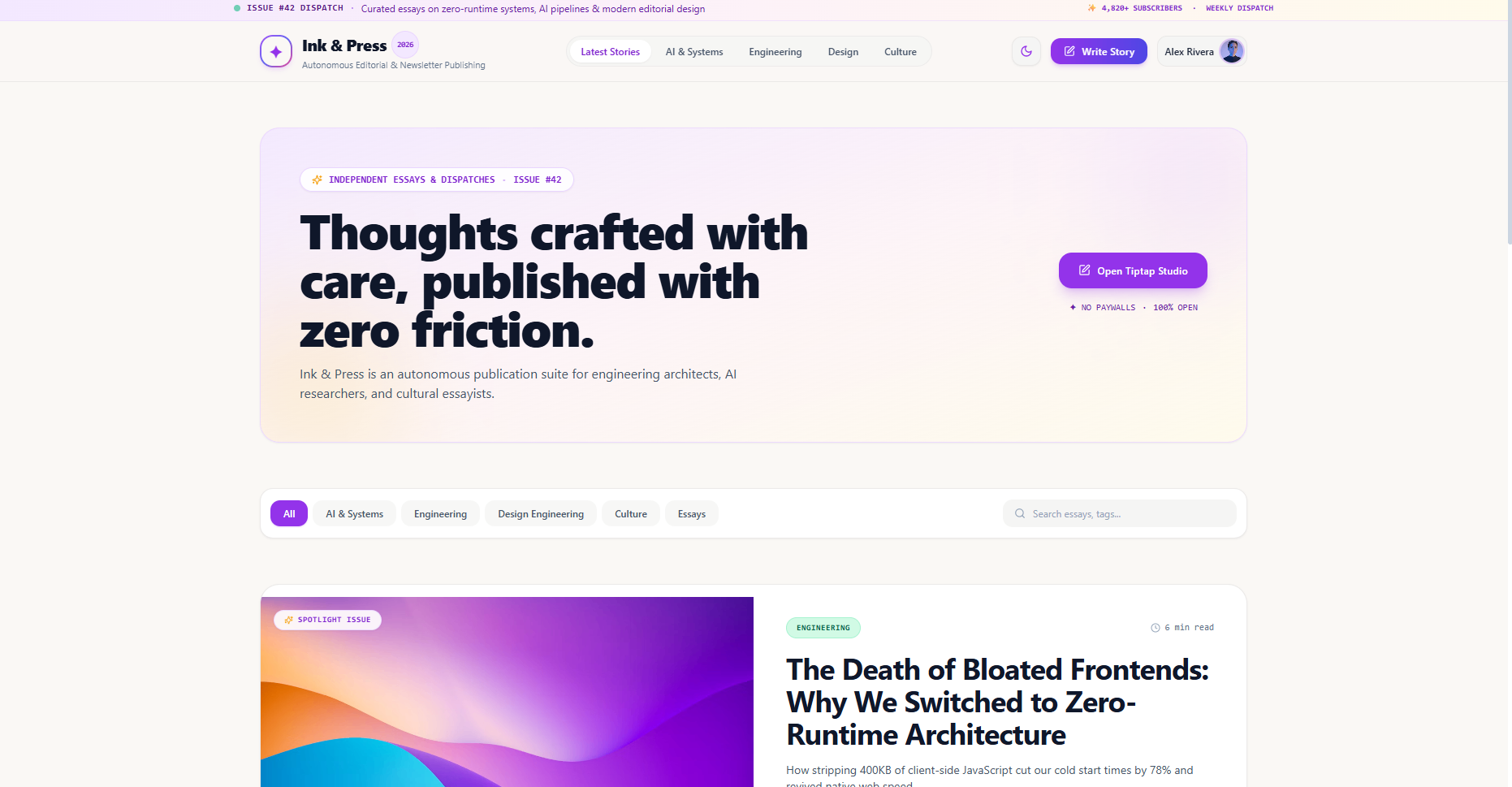 Editorial Blog & Newsletter Publishing Template